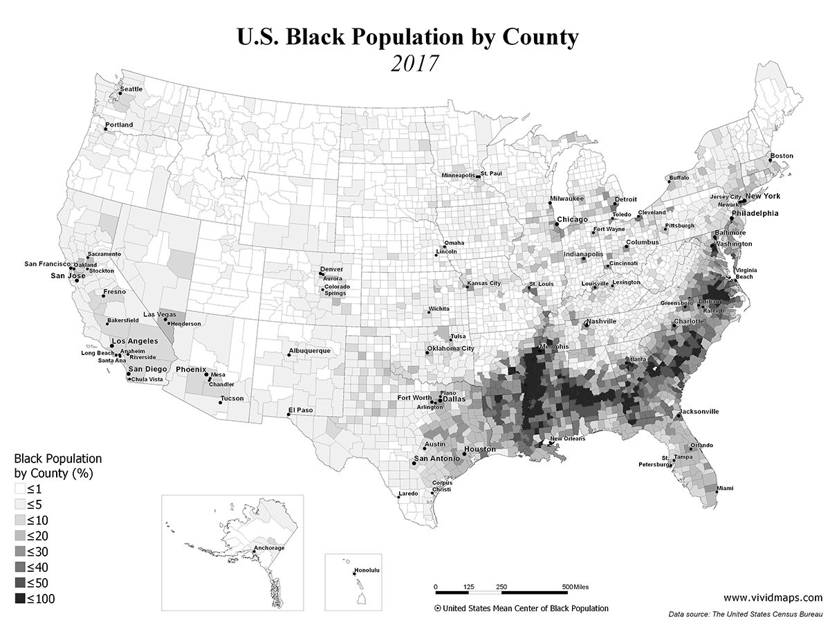 Black residents by county